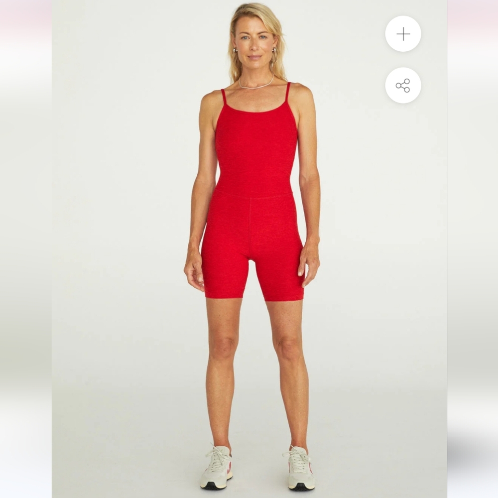 Beyond Yoga Spacedye Get In Gear Biker Jumpsuit Romper - Red Hot Siren - Picture 7 of 9